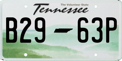 TN license plate B2963P