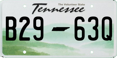 TN license plate B2963Q