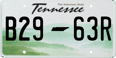 TN license plate B2963R
