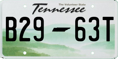 TN license plate B2963T