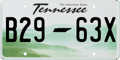 TN license plate B2963X