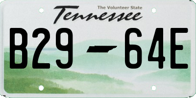 TN license plate B2964E