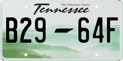 TN license plate B2964F