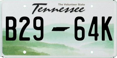 TN license plate B2964K