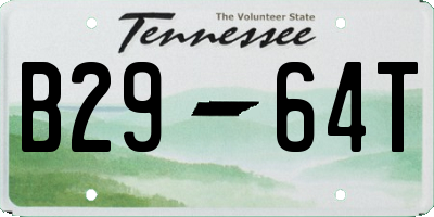 TN license plate B2964T