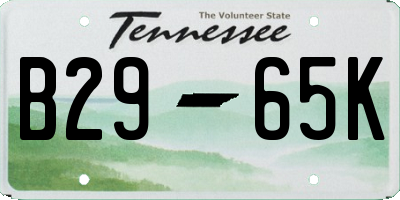 TN license plate B2965K