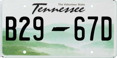 TN license plate B2967D