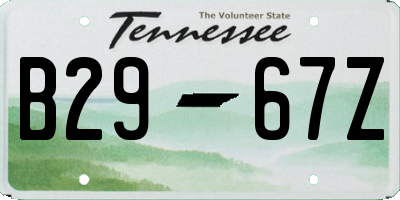 TN license plate B2967Z