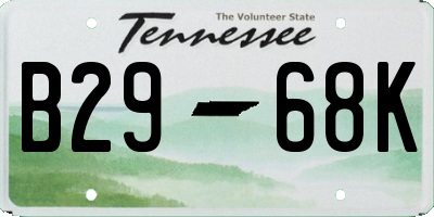 TN license plate B2968K