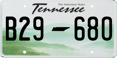 TN license plate B2968O