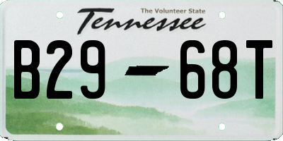 TN license plate B2968T