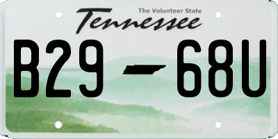 TN license plate B2968U