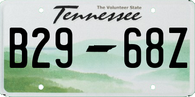 TN license plate B2968Z