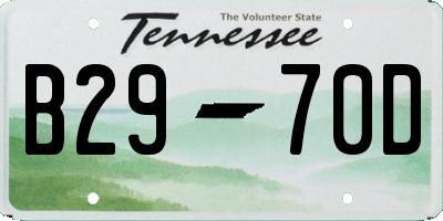 TN license plate B2970D