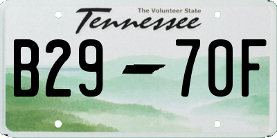 TN license plate B2970F