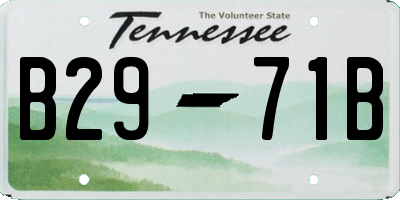 TN license plate B2971B