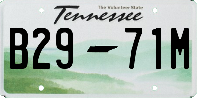 TN license plate B2971M