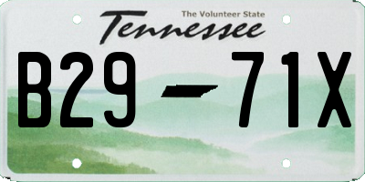 TN license plate B2971X
