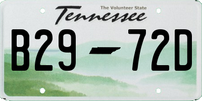 TN license plate B2972D