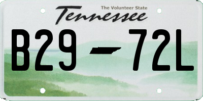TN license plate B2972L