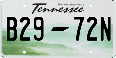 TN license plate B2972N