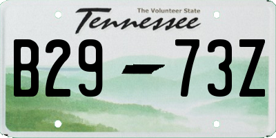 TN license plate B2973Z