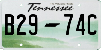 TN license plate B2974C