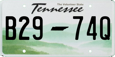 TN license plate B2974Q