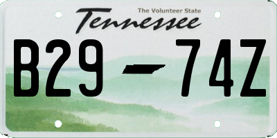 TN license plate B2974Z