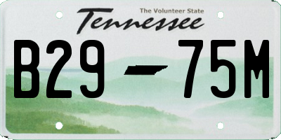 TN license plate B2975M