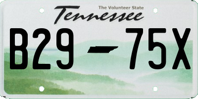 TN license plate B2975X