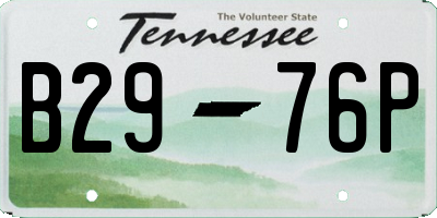 TN license plate B2976P