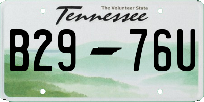 TN license plate B2976U