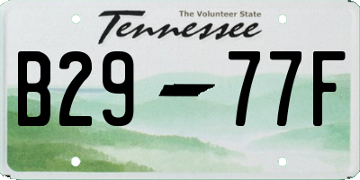 TN license plate B2977F