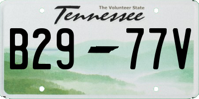 TN license plate B2977V