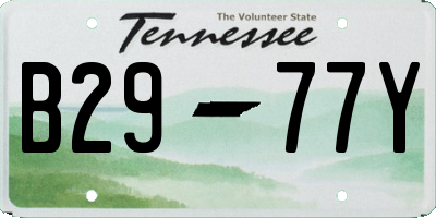 TN license plate B2977Y