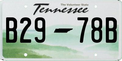 TN license plate B2978B