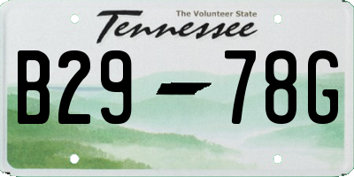 TN license plate B2978G