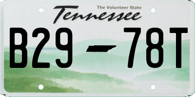 TN license plate B2978T