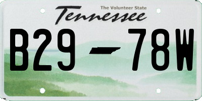TN license plate B2978W