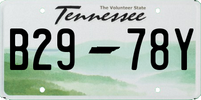TN license plate B2978Y