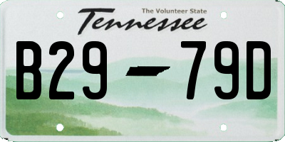 TN license plate B2979D