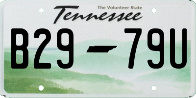 TN license plate B2979U