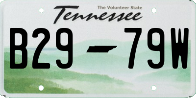 TN license plate B2979W