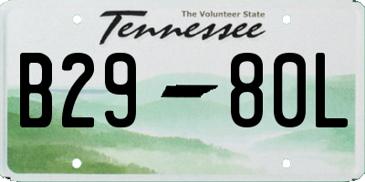 TN license plate B2980L