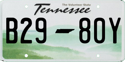 TN license plate B2980Y