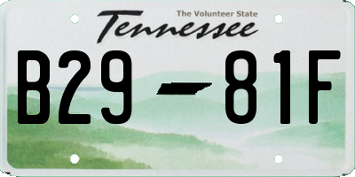 TN license plate B2981F