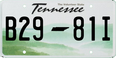 TN license plate B2981I