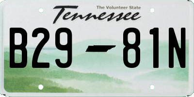 TN license plate B2981N