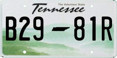 TN license plate B2981R